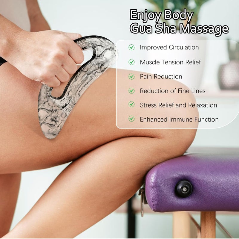 AICNLY Large Gua Sha Massage Tool, Lymphatic Drainage Massager, Muscle Scraping Massage Tools, Body Sculpting Anti Cellulite Tools for Man and Women - Image 3
